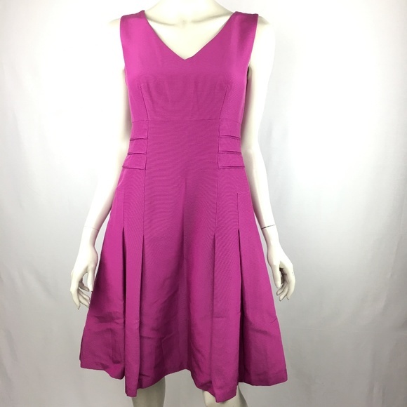 Anne Klein Solid Pink Career Pleated‎ Dress - Picture 1 of 8